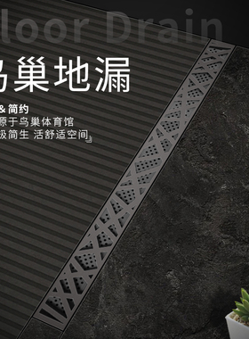 巴芮亚全新鸟巢设计防臭防虫淋浴房线形地漏