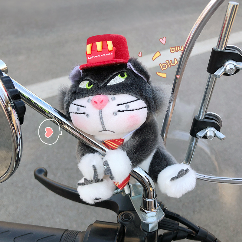可爱路西法猫咪电动车装饰摆件