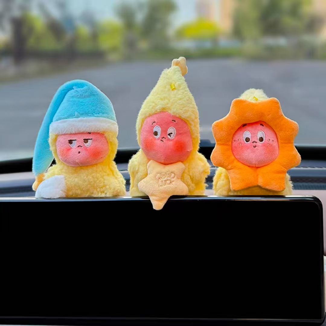 新款卡通公仔车载中控屏装饰摆件