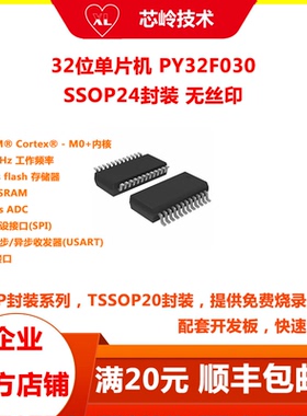 普冉32位M0+核单片机 PY32F030 SSOP24封装 可替代ST 方案开发