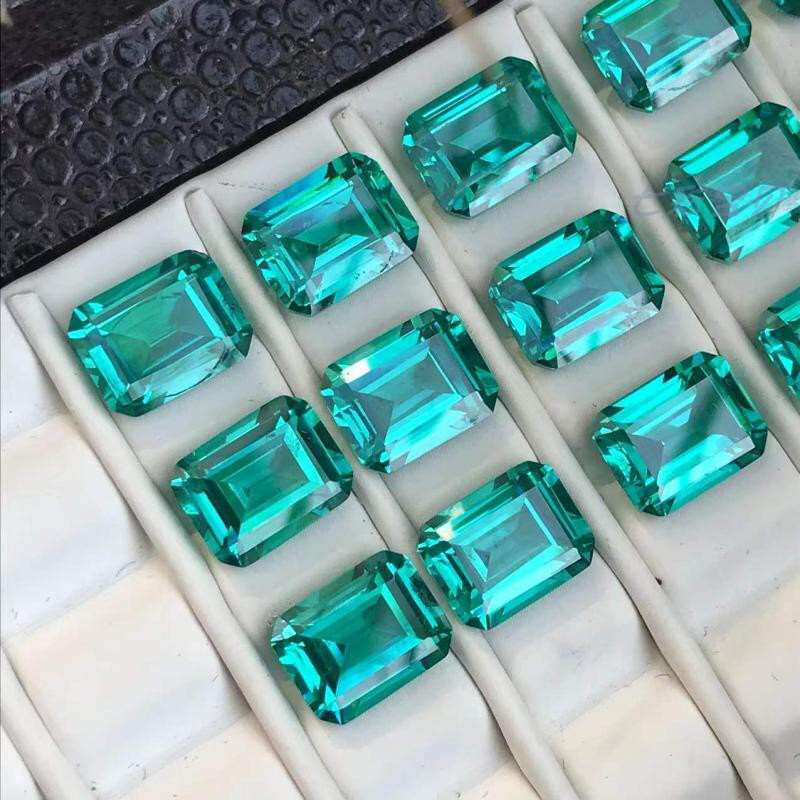 焰熔法培育钇铝榴石 超清凉电光蓝绿 实物超闪亮 可定制戒指吊坠