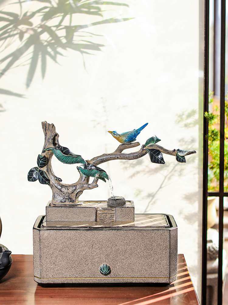 汉韵堂中式客厅桌面流水景观办公室室内假山盆景创意水景造景摆件