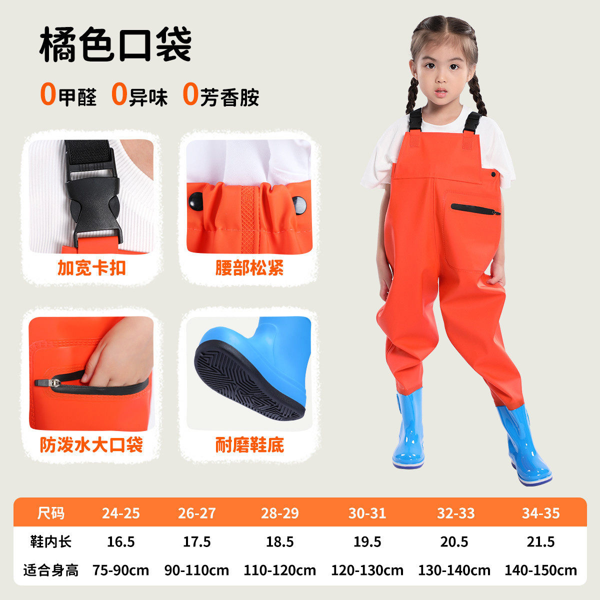 儿童下水裤新款小孩亲子游戏沙滩幼儿轻便雨服玩沙裤雨衣抓捕女童,居家日用,下水裤,淘宝优惠券,粉丝福利购,淘宝优惠卷