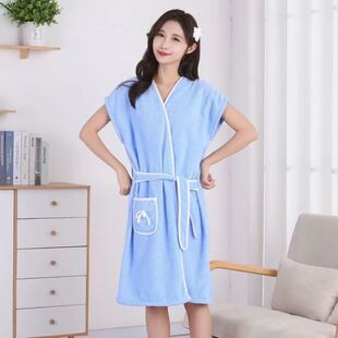 澡堂浴衣女款新品浴袍睡衣双层同款秋冬居家四季女秋浴巾宽松感可