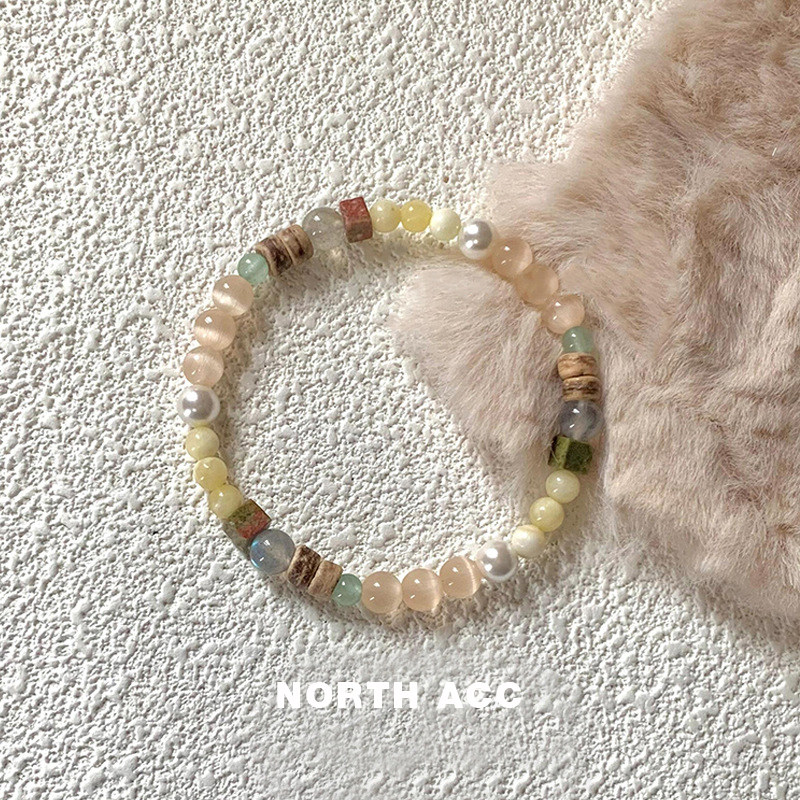 NORTHACC新中式复古民族风猫眼石珍珠椰壳手串女小众高级感气质