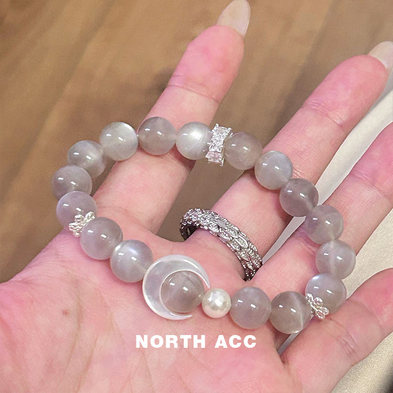 NORTHACC新中式复古原创天然银月光水晶女款手串轻奢高级感手链
