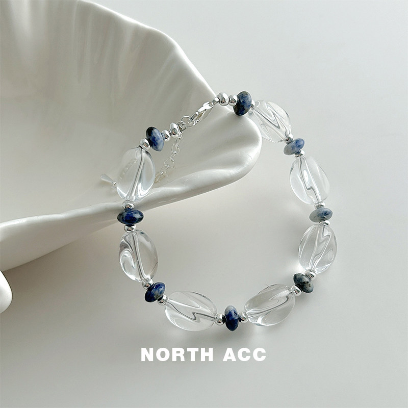 NORTHACC复古简约轻奢透明水晶串珠手链小众设计气质百搭精致手饰