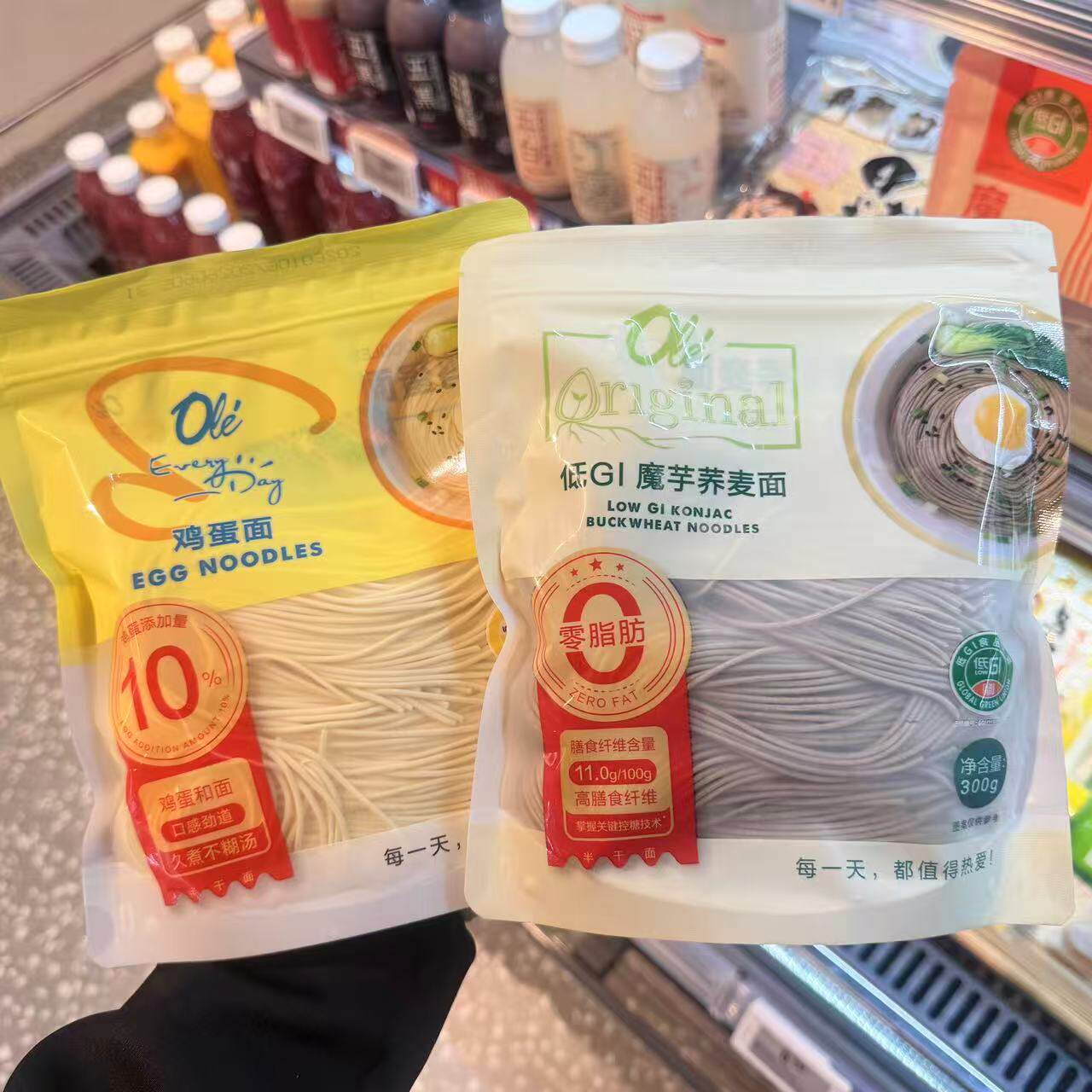 ole超市鸡蛋面低GI魔芋荞麦面70荞麦面有机荞麦面有机拉面300g