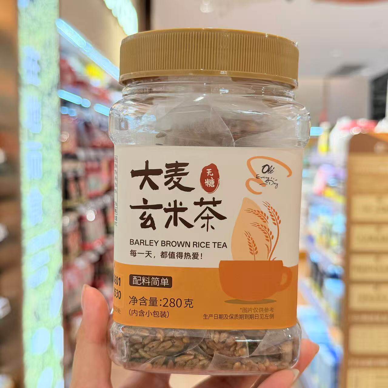 ole超市无糖大麦玄米茶280g