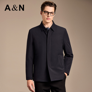 AntonNeal男装 经典商务轻薄羽绒服保暖有型基础百搭夹克式外套男