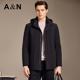 【轻户外90鹅绒】AntonNeal秋冬轻薄羽绒服男防风连帽鹅绒服外套