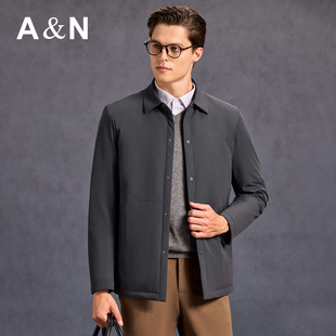 【轻薄鹅绒夹克】AntonNeal简约保暖商务羽绒服男冬翻领行政外套