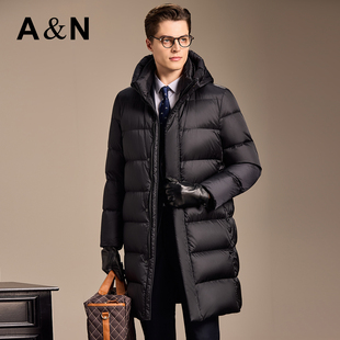 【高蓬松重磅羽绒】AntonNeal冬季加厚长款羽绒服男防风保暖外套