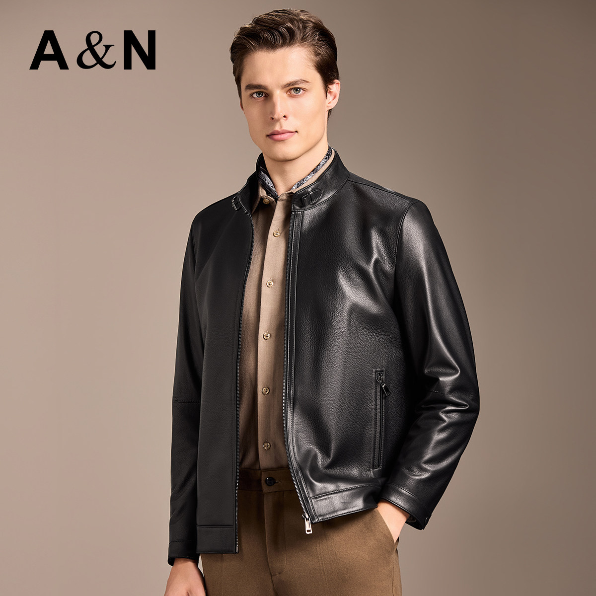 【高端轻奢&头层羊皮革】安东尼奥精简皮衣男秋商务干练保暖皮革