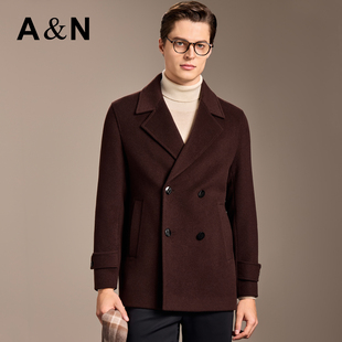 【山羊绒+绵羊毛】AntonNeal轻奢气质中长款呢大衣男秋毛呢子外套