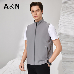 秋季 含精纺羊毛 针织双面穿马甲男休闲背心马夹外套 轻奢休闲