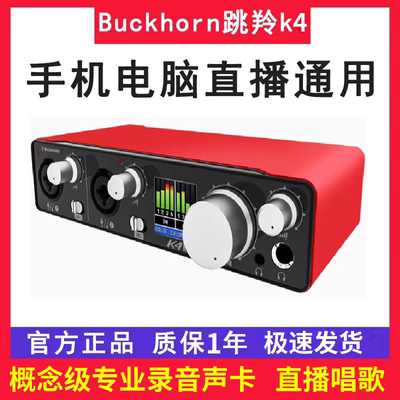 Buckhorn跳羚k4直播声卡全套电脑录音专用抖音主播手机唱歌麦克风