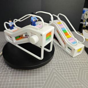 电梯玩具仿真3d打印彩虹电动手扶梯玩具自动电梯商场仿真模型diy