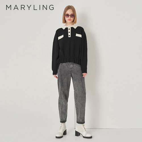 MARYLINGT恤领针织套头衫