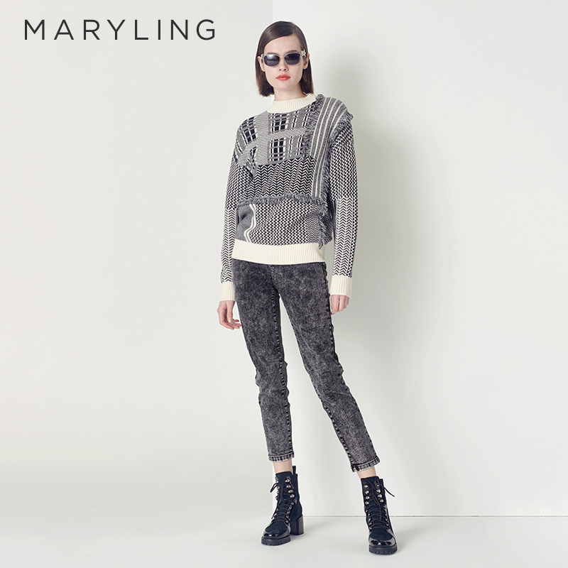 MARYLING紧身水洗牛仔裤图片