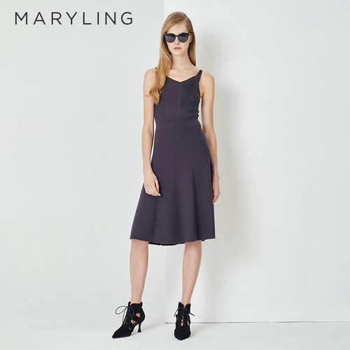 MARYLING玛俪琳吊带针织连衣裙