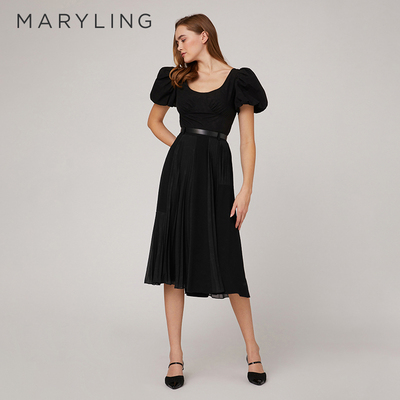 MARYLINGU型领泡泡袖收身上衣