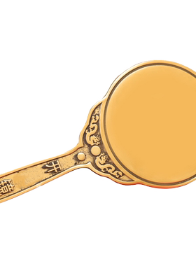 黄铜手柄镜子生肖八卦镜平面手持化妆镜新娘镜陪嫁结婚大小号铜镜