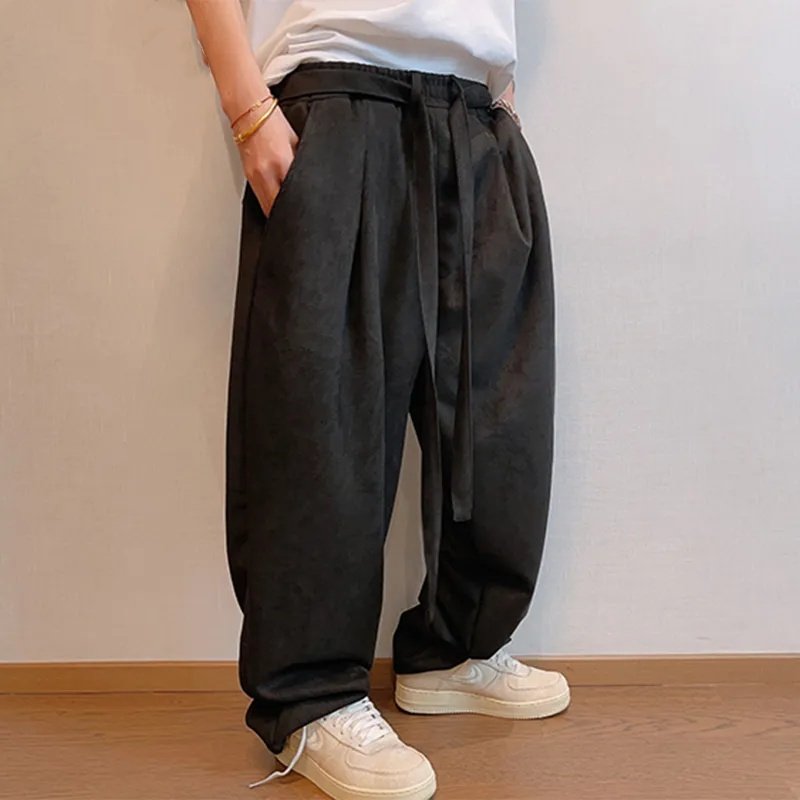 300斤加大码男装高级感弯刀休闲裤子男装春秋宽松阔腿麂皮绒长裤2,男装,休闲裤,淘宝优惠券,粉丝福利购,淘宝优惠卷