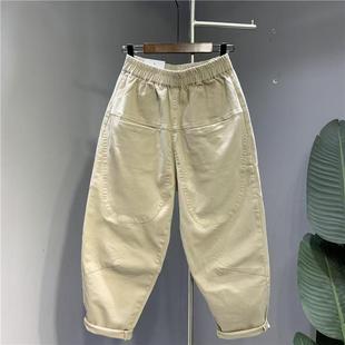 老爹哈伦裤 大码 美式 男宽松时尚 300斤复古隐形口袋松紧腰休闲垮裤