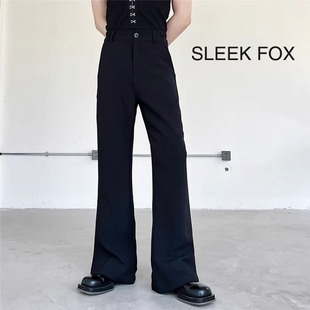 新款 大码 夏季 男士 高级感显瘦微喇显高2 300斤cleanfit垂感弯刀西裤