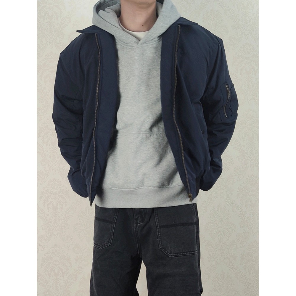 美式复古cleanfit翻领棉服男春秋