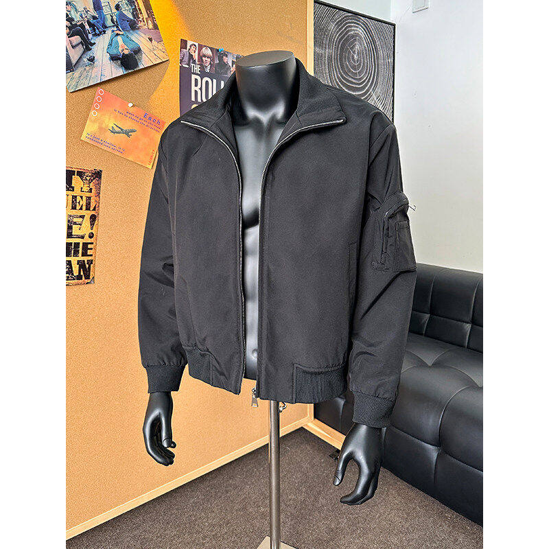 美式飞行员夹克外套男秋冬款廓形工装棉服cleanfit短款教练棒球服