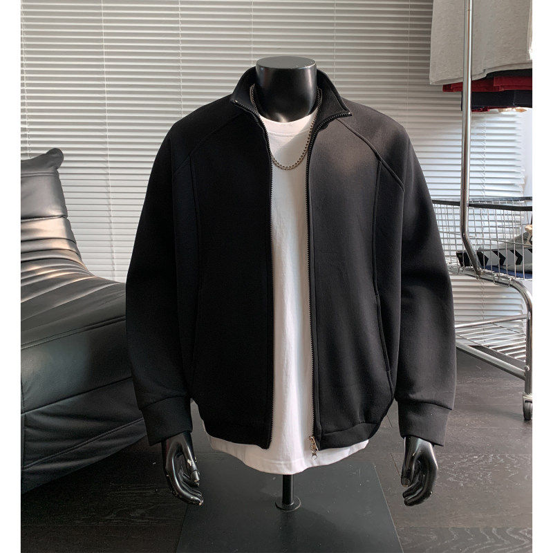 2026春装美式vibe高街外套男女棒球服重磅结构立领拉链卫衣开衫潮