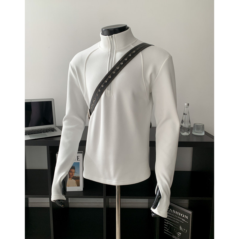 美式复古内搭卫衣cleanfit半拉链