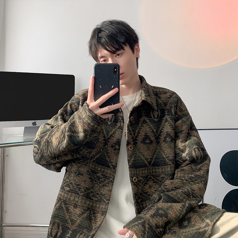 2025秋季巴洛克呢料衬衫男外套潮