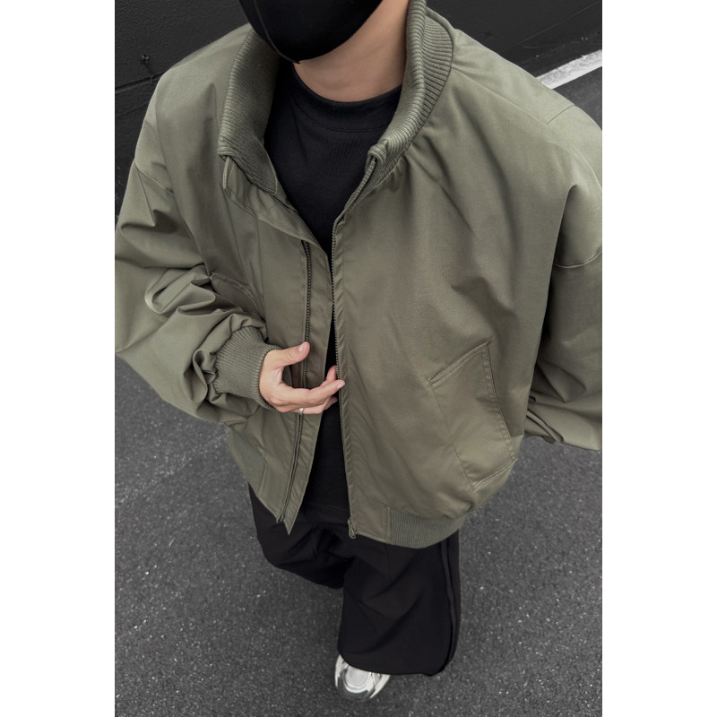 cleanfit军绿飞行员夹克男春秋潮