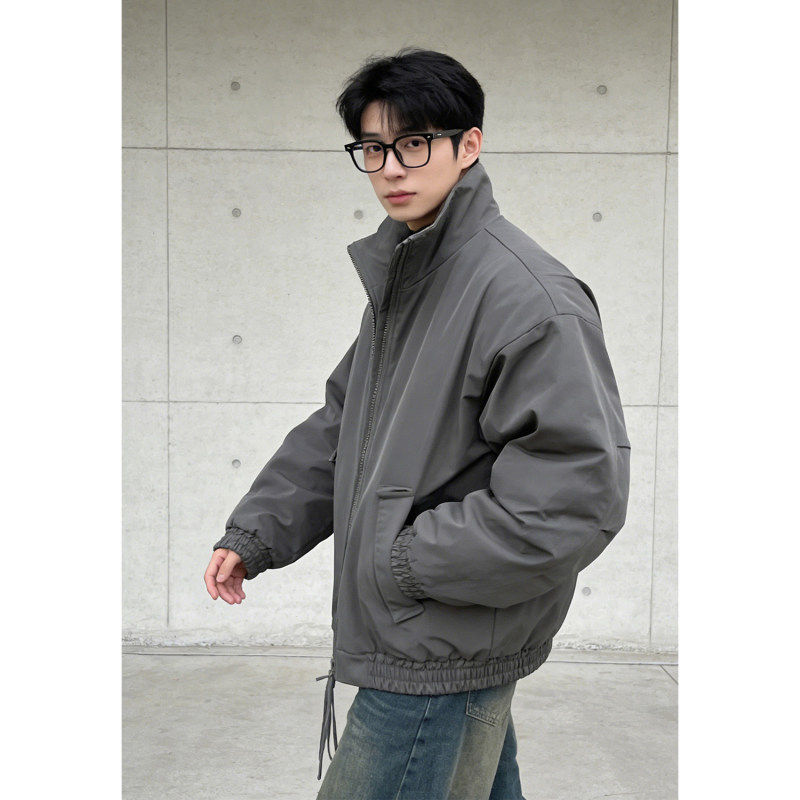 短款飞行夹克棉服男款美式冬季加厚保暖棉衣cleanfit立领工装外套