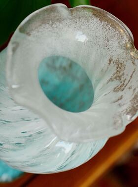 春日系列彩色玻璃芬顿花瓶手工玻璃花瓶简约家居装饰水培花器摆件