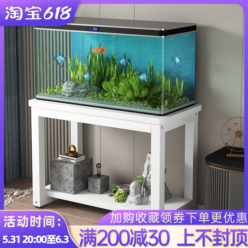 鱼缸桌子底架鱼缸架钢木底柜客厅金属架子铁艺置物架底座储物架子