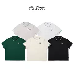 New 2025 Spring/Summer Korean MALBON Men's Golf Business Short-Sleeve Polo Shirt Casual Breathable