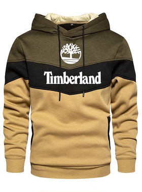 Men's color blocking hooded simple sweater男拼色连帽简约卫衣