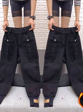 Loose plush casual versatile overalls宽松加绒休闲百搭工装裤