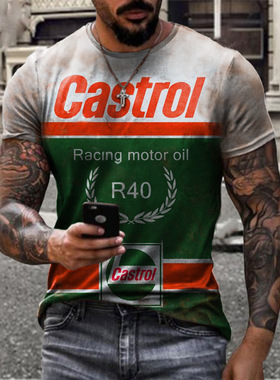 Crew Neck Slim Fit Printed Short Sleeves圆领修身印花短袖男士