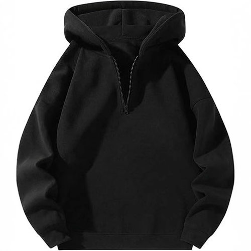 Solid color loose fitting pullover hoodie纯色宽松套头连帽衫