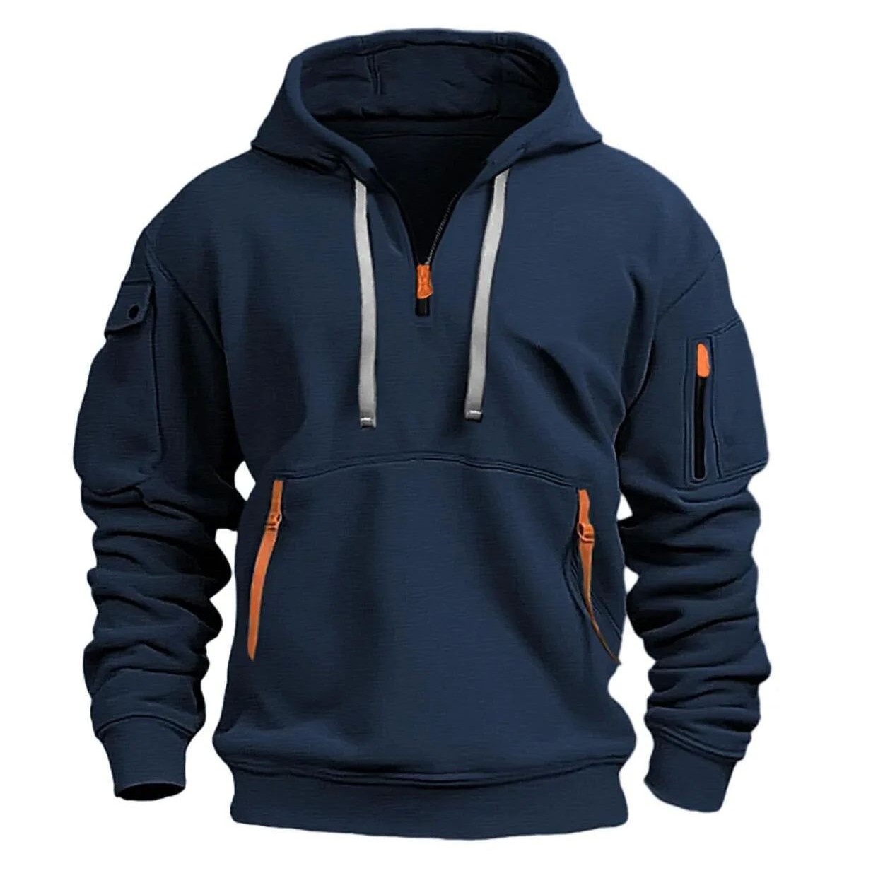 Multi pocket pullover spliced hoodie men多口袋套头拼接卫衣男