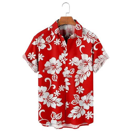 Printed collar versatile pocket free shirt印花翻领无口袋衬衫