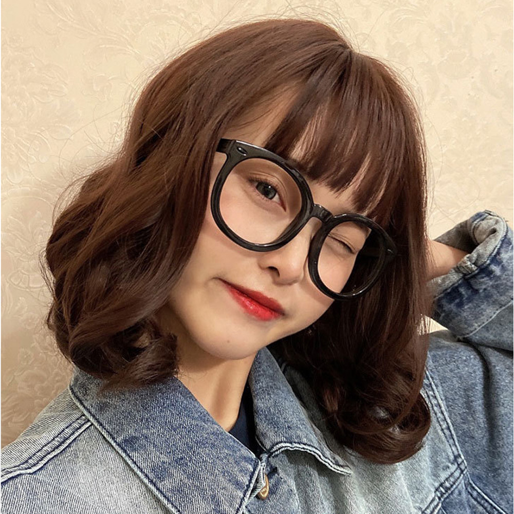 妈妈假发女自然全头套式齐肩梨花头卷发中长波浪卷短发短卷发发套