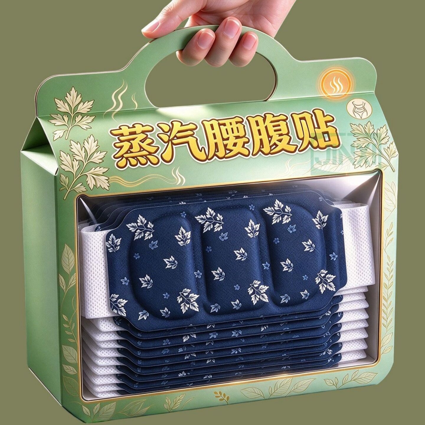 艾草暖腹贴自发热暖腰带精油暖肚子热敷贴护腰贴缓解姨妈暖宝宝帖