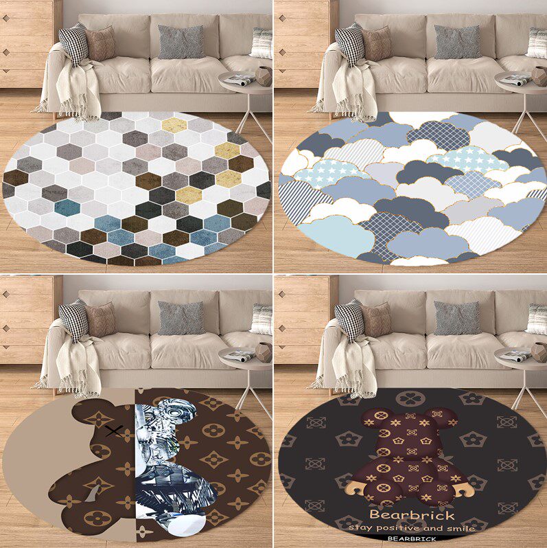 简约圆形可擦洗皮革地毯吊篮客厅卧室茶几电脑椅防水地垫书房办公