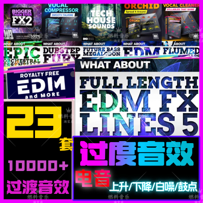 EDM电音FX过渡Buildup鼓点DJ音色Cubase采样Live Loigc音源FL音效
